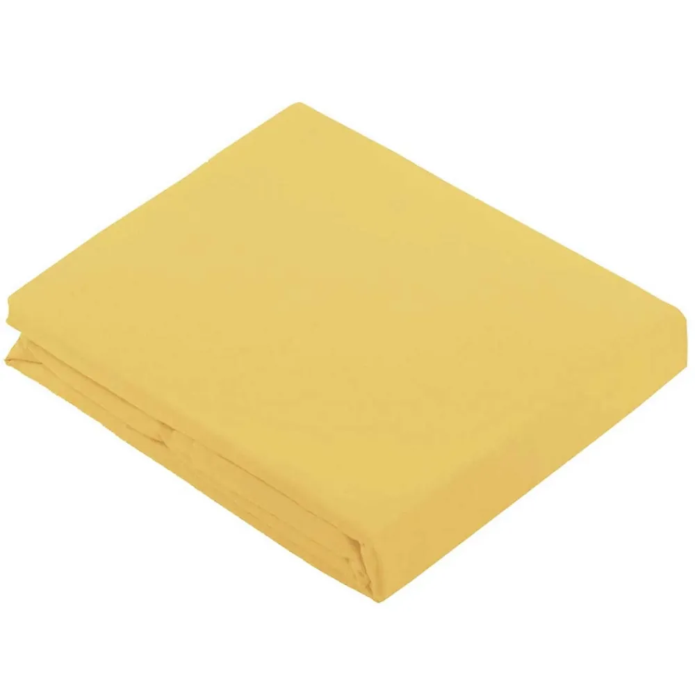 Tradilinge Drap Plat Uni en 100 % Coton (240x310 cm - Jaune)* Drap Plat