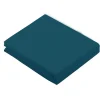 Drap Plat Uni en 100 % Coton (180x290 cm - Bleu Paon)>Tradilinge Online