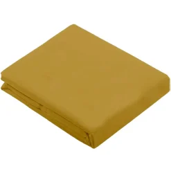 Drap Plat Uni en 100 % Coton (240x310 cm - Jaune moutarde)>Tradilinge New