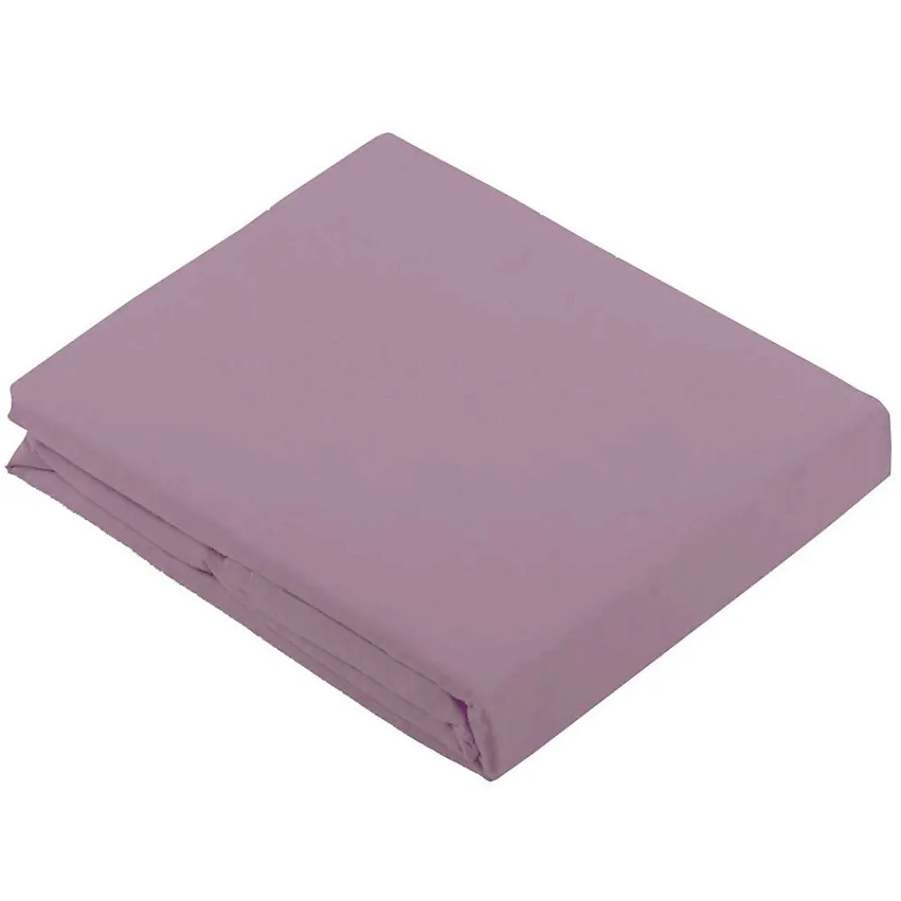 Drap Plat Uni en 100 % Coton (240x310 cm - Vieux rose)>Tradilinge Online