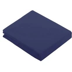 Drap Plat Uni en 100 % Coton (180x290 cm - Bleu Marine)>Tradilinge New