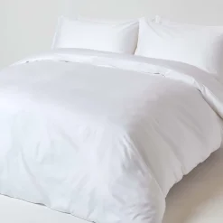 Homescapes Drap plat uni en coton égyptien bio 400 fils blanc, 270x300 cm -* Drap Plat