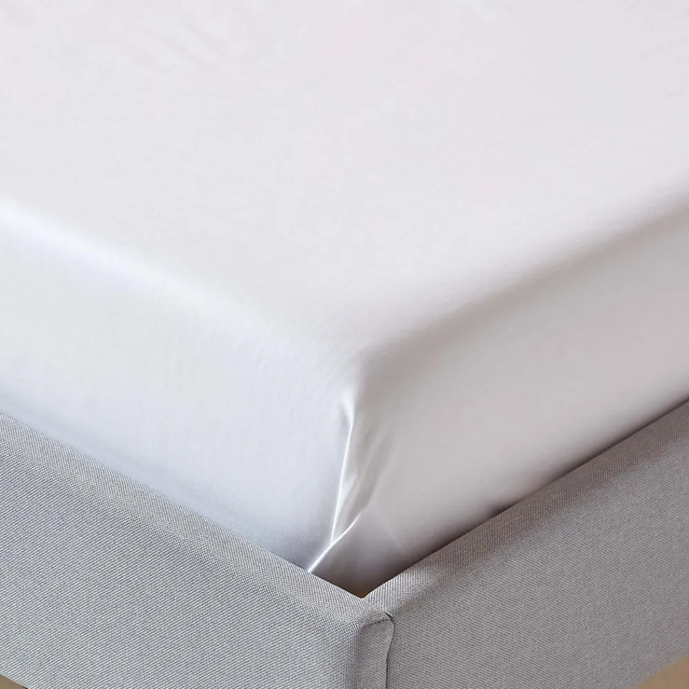 Drap plat uni en coton égyptien bio 400 fils blanc, 180x290 cm ->Homescapes Hot