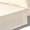 Drap plat uni en coton égyptien bio 400 fils ècru, 178x255 cm ->Homescapes Outlet