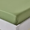 Homescapes Drap plat uni en coton égyptien bio 400 fils vert mousse, 180x290 cm -* Drap Plat