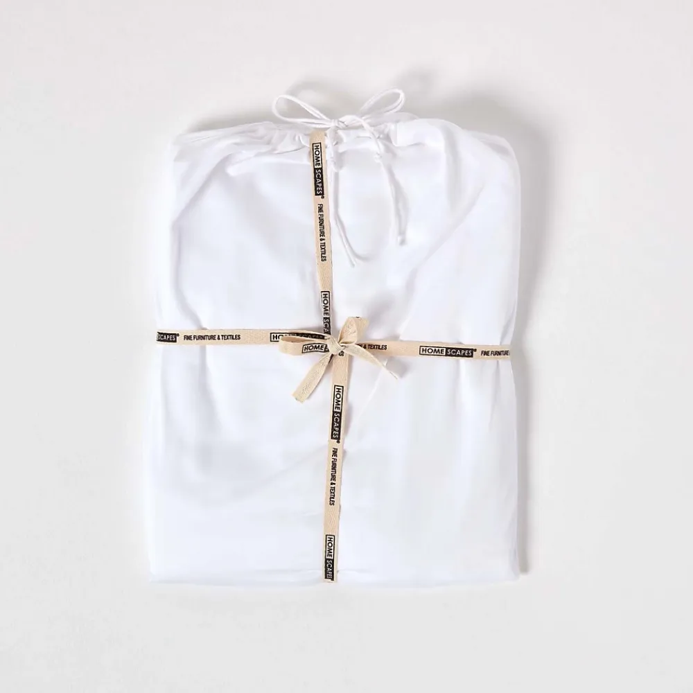Homescapes Drap plat uni en coton égyptien bio 400 fils blanc, 240x275 cm -* Drap Plat