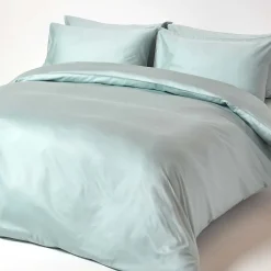 Homescapes Drap plat uni en coton égyptien bio 400 fils bleu givré, 270x300 cm -* Drap Plat