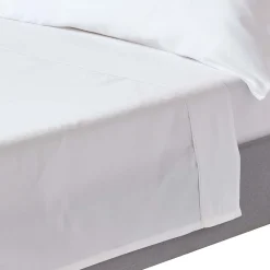 Homescapes Drap plat uni en coton égyptien bio 400 fils blanc, 230x255 cm -* Drap Plat