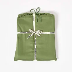 Homescapes Drap plat uni en coton égyptien bio 400 fils vert mousse, 240x300 cm -* Drap Plat