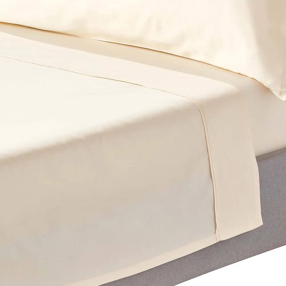 Homescapes Drap plat uni en coton égyptien bio 400 fils ècru, 180x290 cm -* Drap Plat
