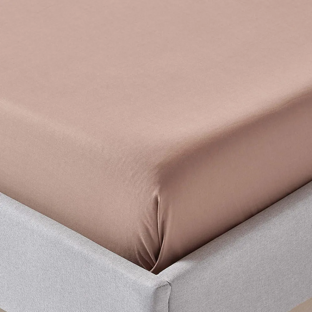 Homescapes Drap plat uni en coton égyptien bio 400 fils marron, 230x255 cm -* Drap Plat