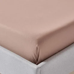 Homescapes Drap plat uni en coton égyptien bio 400 fils marron, 180x290 cm -* Drap Plat