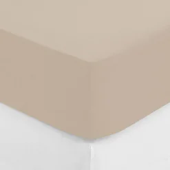Drap-housse - percale - beige lin - 180x200 cm - Atmosphera>Atmosphera Créateur D'Intérieur Hot