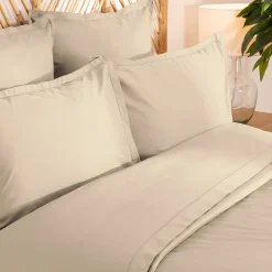 Drap-housse - percale - beige lin - 180x200 cm - Atmosphera>Atmosphera Créateur D'Intérieur Hot