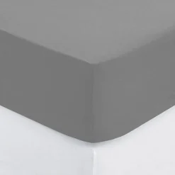 Atmosphera Créateur D'Intérieur Drap-housse - percale - gris - 160x200 cm - Atmosphera* Drap Housse|Drap Housse
