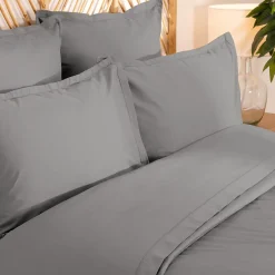 Atmosphera Créateur D'Intérieur Drap-housse - percale - gris - 160x200 cm - Atmosphera* Drap Housse|Drap Housse