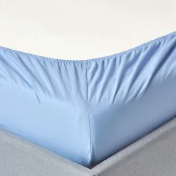 Homescapes Drap-housse bleu 100% coton égyptien 200 fils 90 x 190 cm -* Drap Housse|Drap Housse