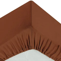 Atmosphera Créateur D'Intérieur Drap-housse Carina en coton 160x200cm rose terracotta - Atmosphera* Drap Housse|Drap Housse