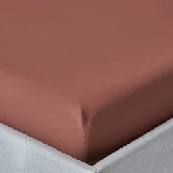 Drap-housse chocolat 100% coton égyptien 200 fils 140 x 200 cm ->Homescapes Best