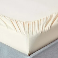 Drap-housse crème 100% coton égyptien 200 fils 90 x 190 cm ->Homescapes Hot