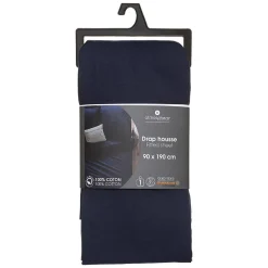 Drap-housse en coton - bleu encre - bonnet H30cm - 90x190 cm - Atmosphera><noscript><img width=