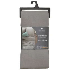 Atmosphera Créateur D'Intérieur Drap-housse en coton - gris - bonnet H30cm - 90x190 cm - Atmosphera* Drap Housse|Drap Housse