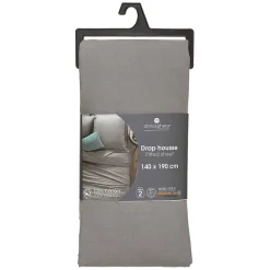 Atmosphera Créateur D'Intérieur Drap-housse en coton - gris - bonnet H30cm - 140x190 cm - Atmosphera* Drap Housse|Drap Housse