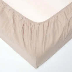 Homescapes Drap-housse en lin lavé beige - 140 x 190 cm -* Drap Housse|Drap Housse