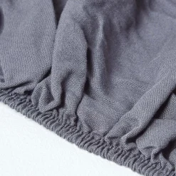 Drap-housse en lin lavé gris - 180 x 200 cm -><noscript><img width=