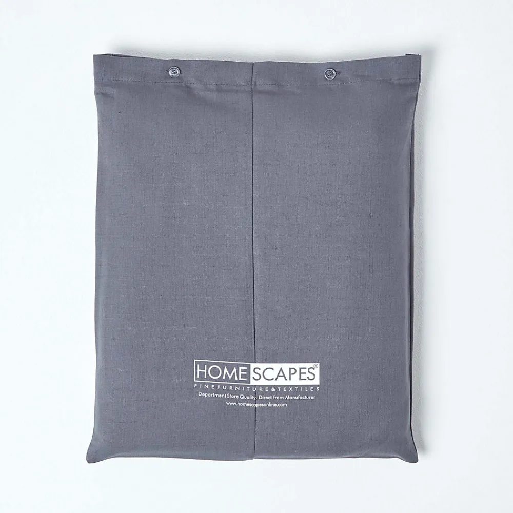 Drap-housse en lin lavé gris - 180 x 200 cm ->Homescapes Discount