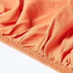 Homescapes Drap-housse grand bonnet en lin lavé orange - 140 x 190 cm -* Drap Housse|Drap Housse