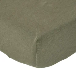 Drap-housse grand bonnet en lin lavé vert - 140 x 190 cm ->Homescapes New