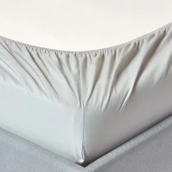 Homescapes Drap-housse gris argenté 100% coton égyptien 200 fils 180 x 200 cm -* Drap Housse|Drap Housse