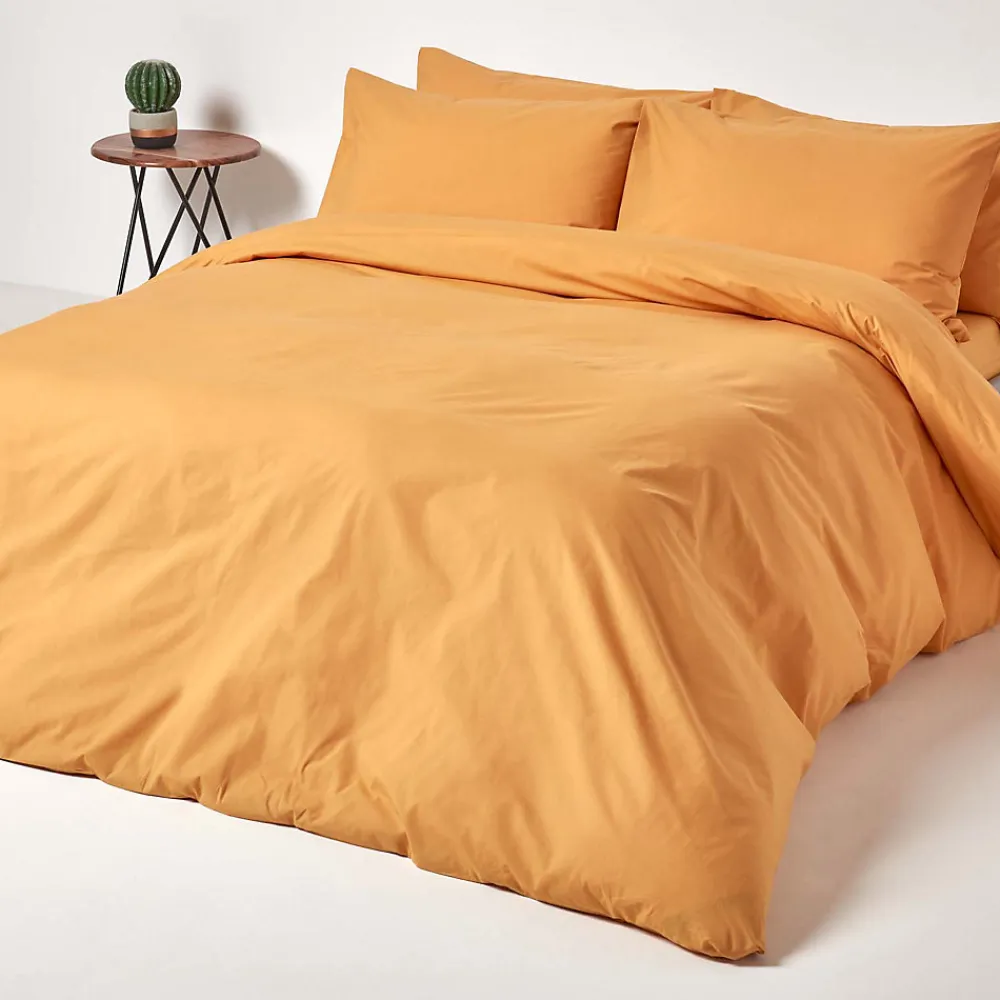 Drap-housse jaune moutarde 100% coton égyptien 200 fils 120 x 190 cm ->Homescapes Sale