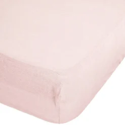 Drap-housse Linah - rose - lin lavé 140x190 cm - Atmosphera>Atmosphera Créateur D'Intérieur New