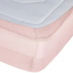 Drap-housse Linah - rose - lin lavé 140x190 cm - Atmosphera><noscript><img width=