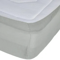 Atmosphera Créateur D'Intérieur Drap-housse Linah - vert céladon - lin lavé 140x190 cm - Atmosphera* Drap Housse|Drap Housse