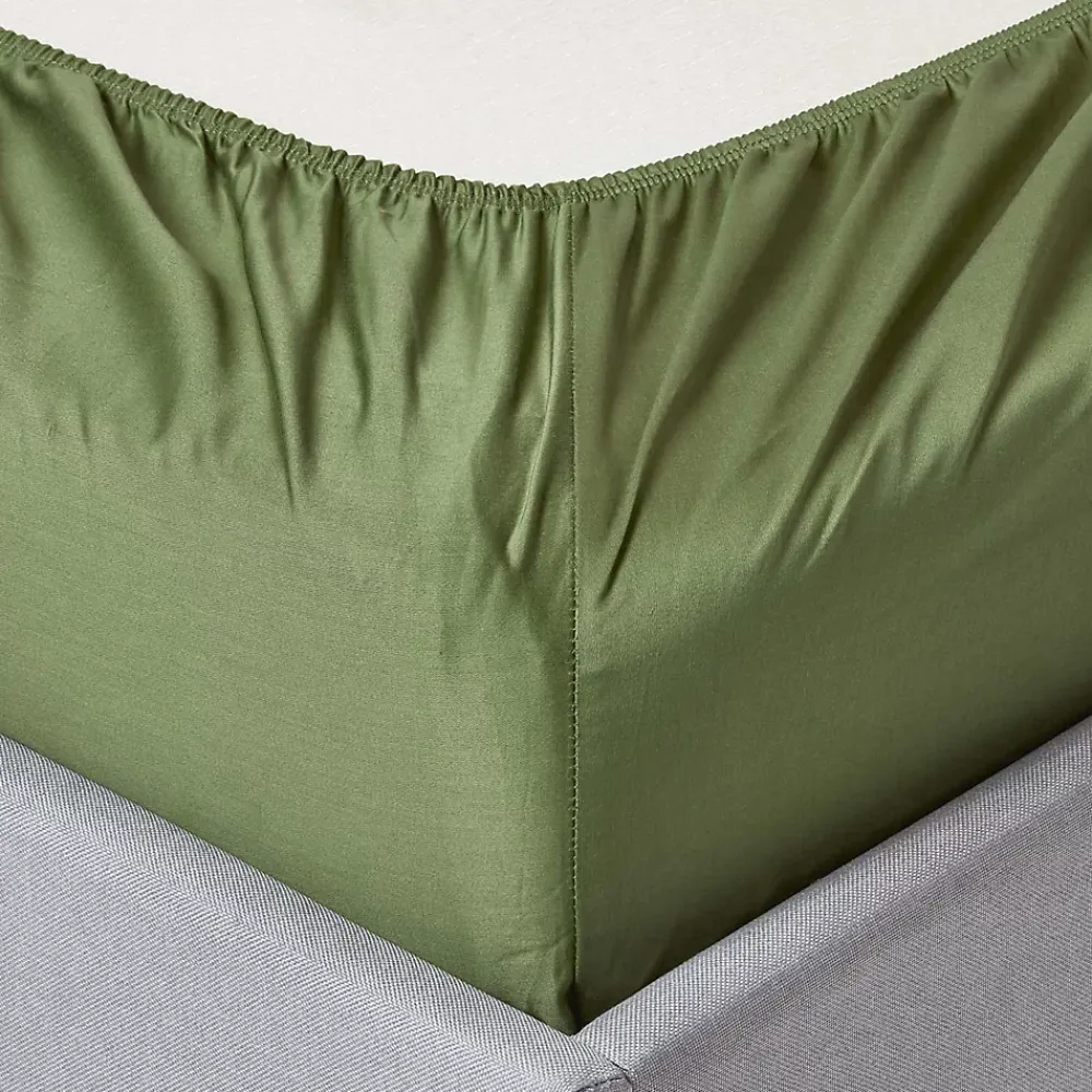 Homescapes Drap-housse matelas épais coton égyptien bio 400 fils vert mousse 180 x 200 cm -* Drap Housse|Drap Housse