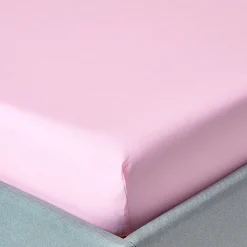 Drap-housse rose 100% coton égyptien 200 fils 90 x 190 cm ->Homescapes Clearance