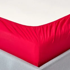 Homescapes Drap-housse rouge 100% coton égyptien 200 fils 120 x 190 cm -* Drap Housse|Drap Housse