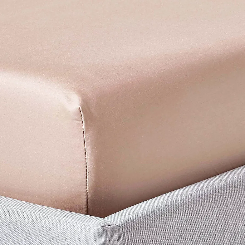 Homescapes Drap-housse uni 100 % coton égyptien 1000 fils coloris beige taupe 140 x 190 cm -* Drap Housse|Drap Housse