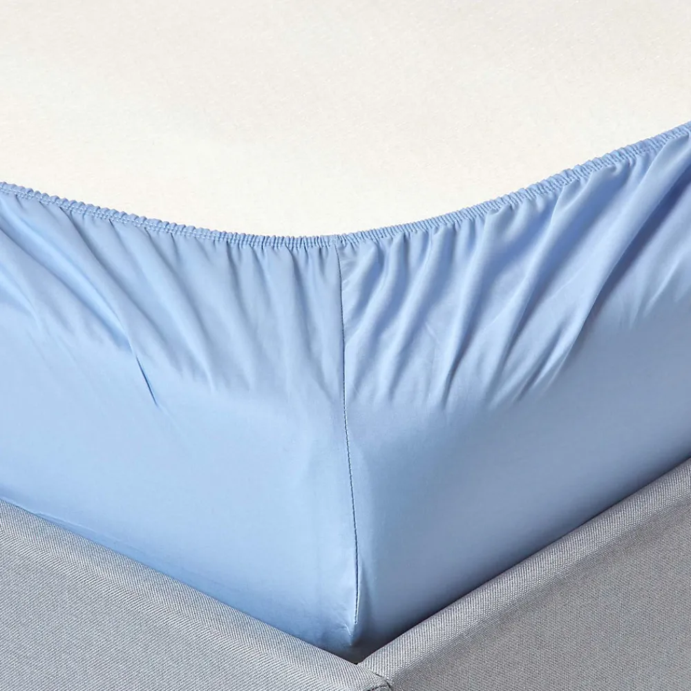 Homescapes Drap-housse uni 90 x 190 cm 100 % coton égyptien 200 fils coloris bleu -* Drap Housse|Drap Housse