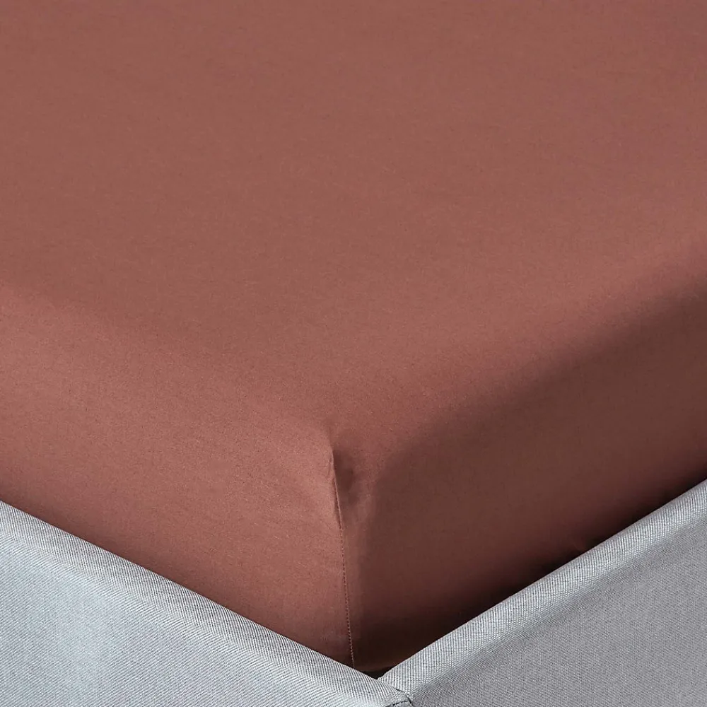 Homescapes Drap-housse uni 90 x 190 cm 100 % coton égyptien 200 fils coloris chocolat -* Drap Housse|Drap Housse