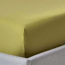 Homescapes Drap-housse uni 180 x 200 cm 100 % coton égyptien 1000 fils coloris vert olive -* Drap Housse|Drap Housse
