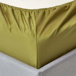 Homescapes Drap-housse uni 180 x 200 cm 100 % coton égyptien 1000 fils coloris vert olive -* Drap Housse|Drap Housse