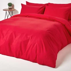 Homescapes Drap-housse uni 90 x 190 cm 100 % coton égyptien 200 fils coloris rouge -* Drap Housse|Drap Housse