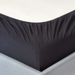 Homescapes Drap-housse uni 140 x 190 cm 100 % coton égyptien 200 fils coloris noir -* Drap Housse|Drap Housse