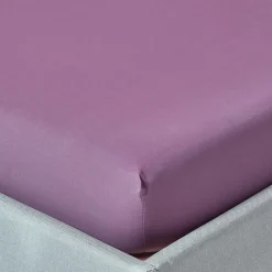 Drap-housse uni 90 x 190 cm 100 % coton égyptien 200 fils coloris raisin ->Homescapes Hot