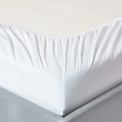 Homescapes Drap-housse uni 140 x 190 cm 100 % coton égyptien 200 fils coloris blanc -* Drap Housse|Drap Housse