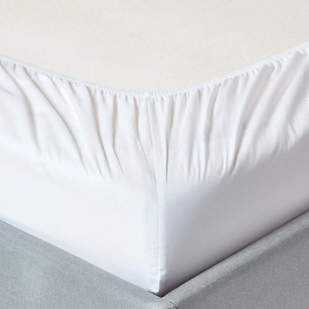 Homescapes Drap-housse uni 140 x 190 cm 100 % coton égyptien 200 fils coloris blanc -* Drap Housse|Drap Housse